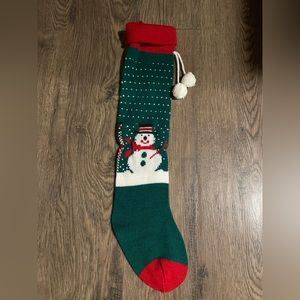 Vintage Christmas Handmade Knit Snowman Sweater Stocking